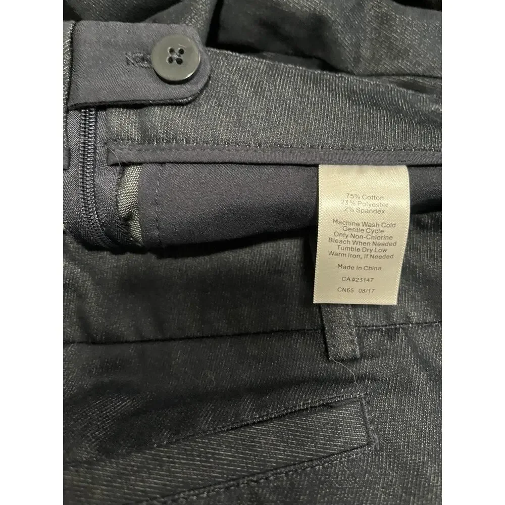 Talbots Womens Dark Blue Lace Up Cuff Detail Career Pants Size 4